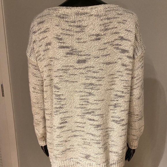 Alice + Olivia Lightweight Gray Marled Wool Blend Sweater Round Neck Women M 4-6 - Picture 3 of 12